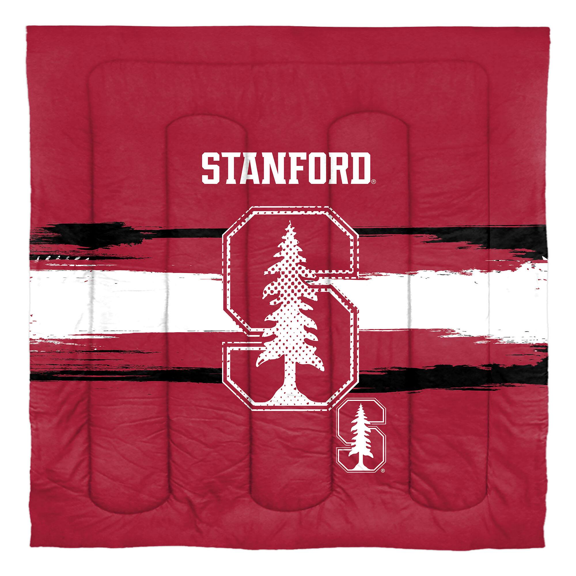 Angle. Sweet Home Collection - NCAA Stanford Cardinal Comforter & Sham Set- Full/Queen - Multicolored.