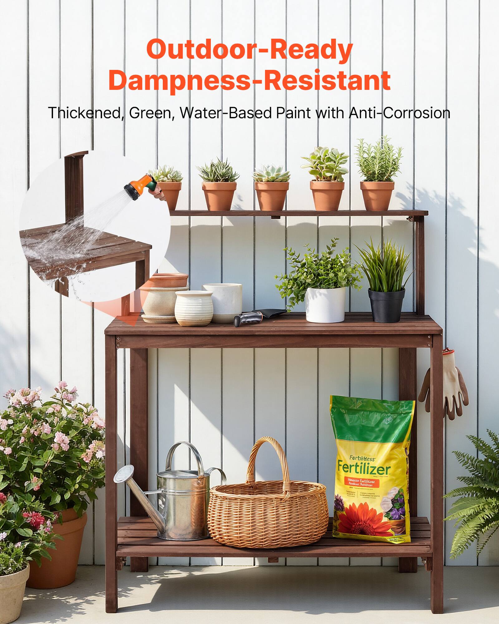 Outdoor-Ready Dampness-Resistant Thickened, Green, Water-Based Paint with Anti-Corrosion FerbkHess Fertilizer