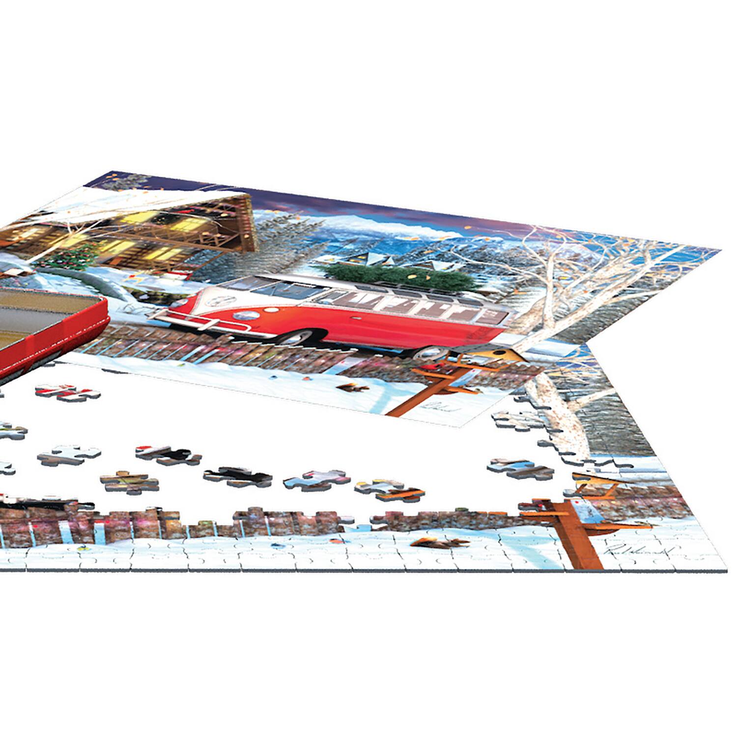 Alt View 11. Eurographics - Puzzle Tin: VW Christmas Bus - 550 Piece.