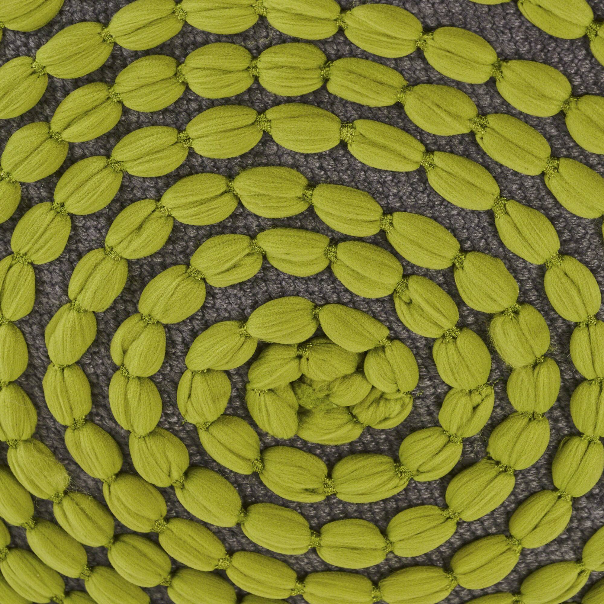 Back. GOODSILO - Water Resistant Handcrafted Cylindrical Pouf Ottoman for Indoor Use - Green.