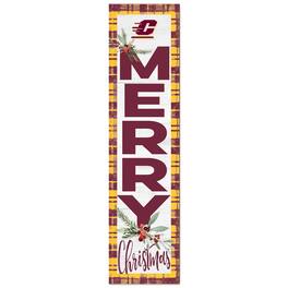 Jardine - Central Michigan Chippewas 12'' x 48'' Outdoor Merry Christmas Leaner - White