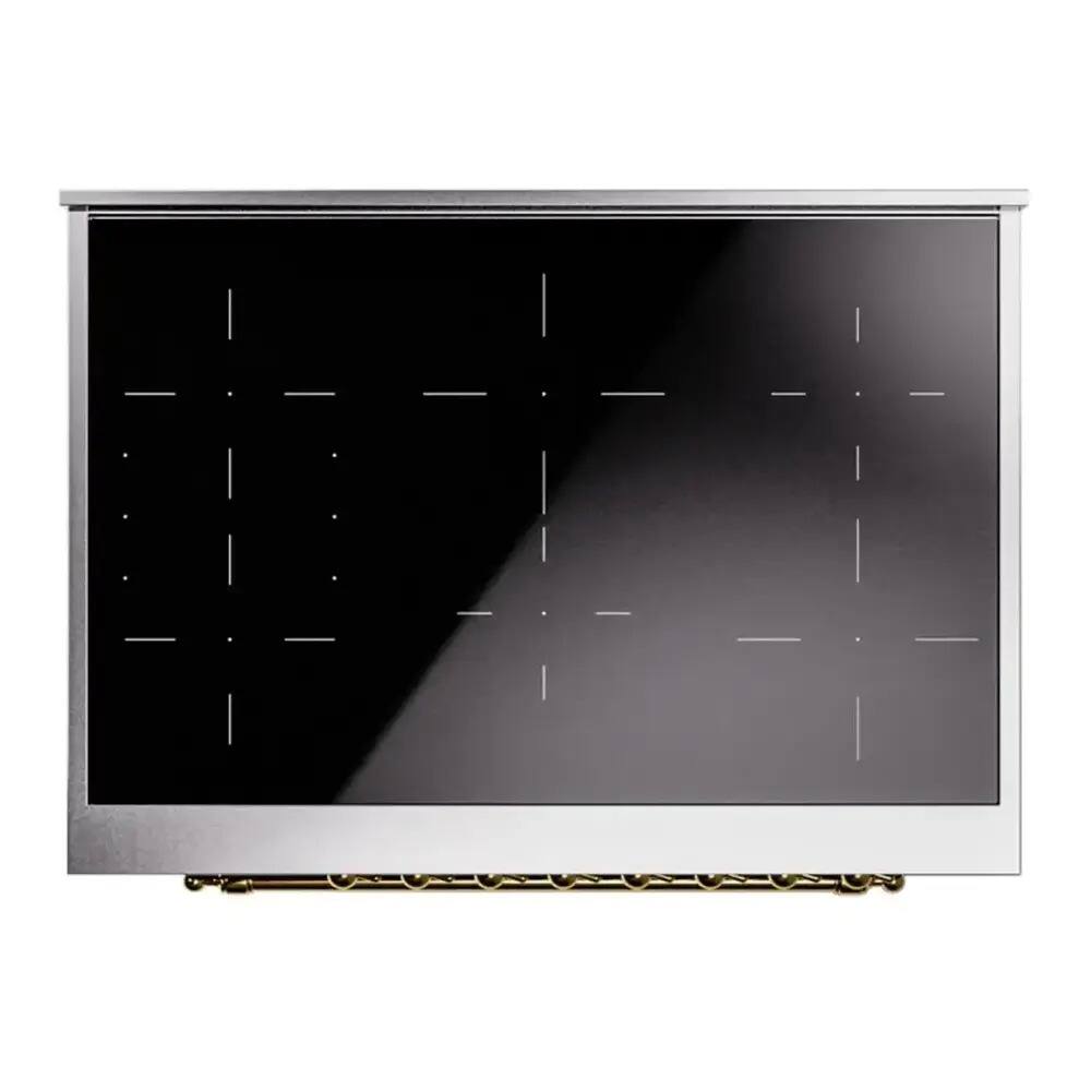 Alt View 6. ILVE - ILVE Nostalgie II 36 inch Induction Range with 6 Elements (Triple Glass Door, Graphite Matte, Brass) - Graphite Matte.