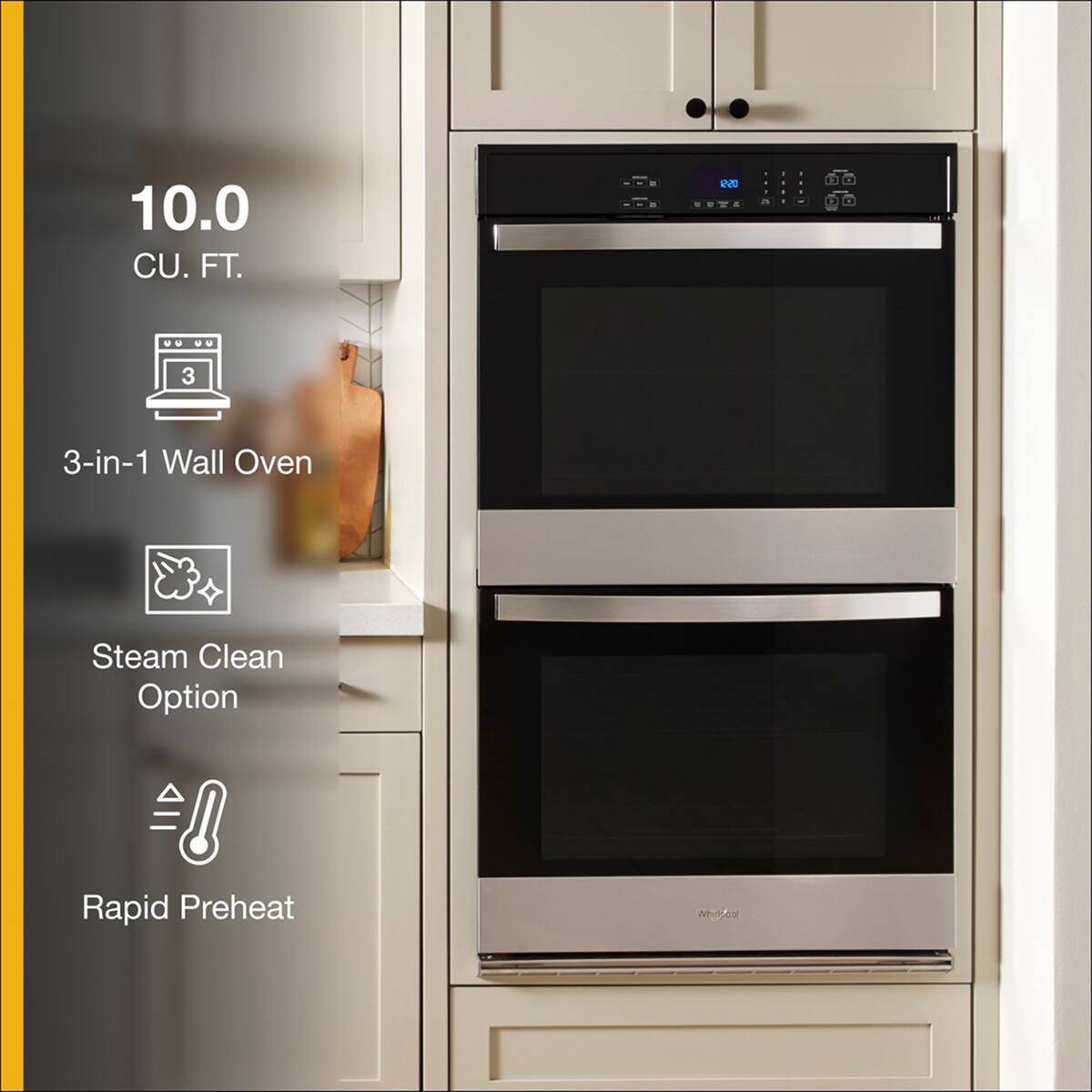 10.0 CU. FT.
3-in-1 Wall Oven
Steam Clean Option
Rapid Preheat