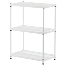 Design Ideas - MeshWorks 3 Tier Full-Size Metal Storage Shelving Unit Rack - White