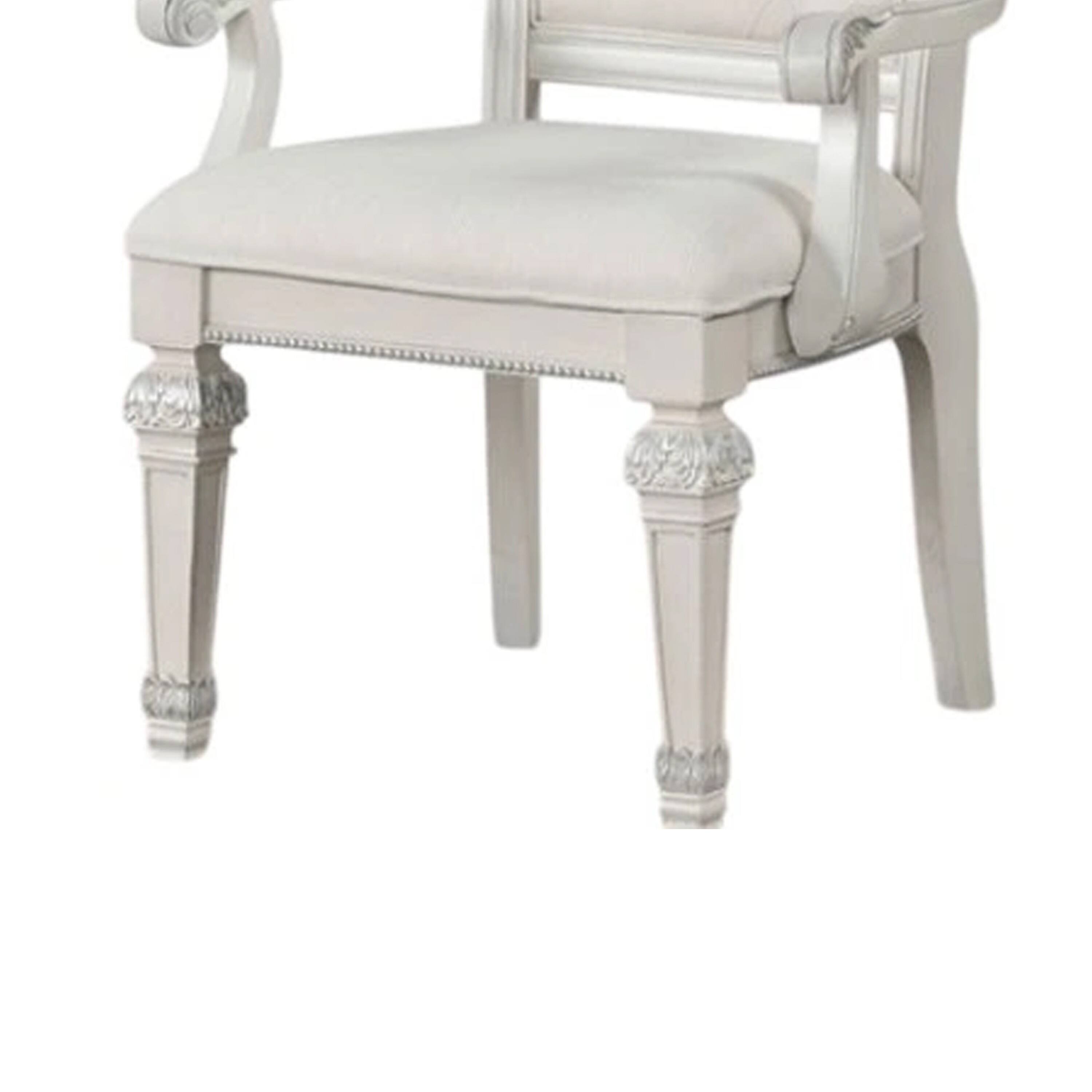 Alt View 3. Manhattan Lane - Miamy Dining Armchair Set of 2, Solid Wood - Ivory.