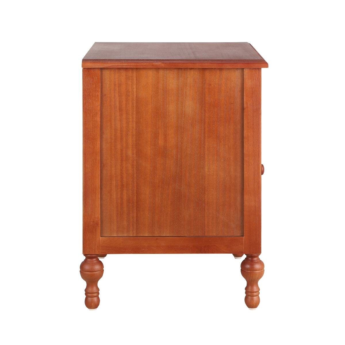 Alt View 9. Loheer - Loheer Vintage Carved Nightstand with Drawer and Cabinet, Dark Brown - Dark Brown.