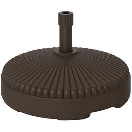 Outsunny - Round Patio Umbrella Base Holder, Heavy Duty Outdoor Umbrella Stand Base, Filled Up to 62lbs with Stand or 51lbs - Brown