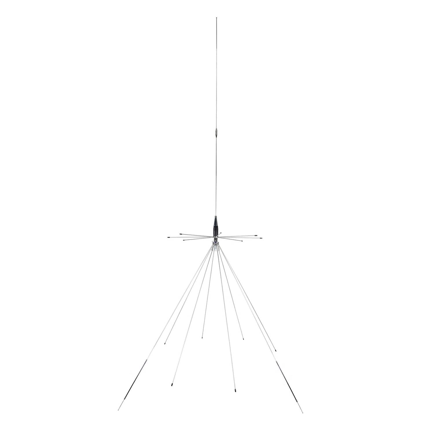 Front. Tram - 300-Watt/200 Watt Broad-Band Scanner 25 MHz to 1,300 MHz Super Discone Antenna with CB Transmit Bands - Silver.