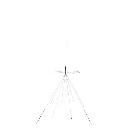 Front. Tram - Tram 1411 300-Watt/200 Watt Broad-Band Scanner 25 MHz to 1,300 MHz Super Discone Stainless Steel Base Antenna - Silver.