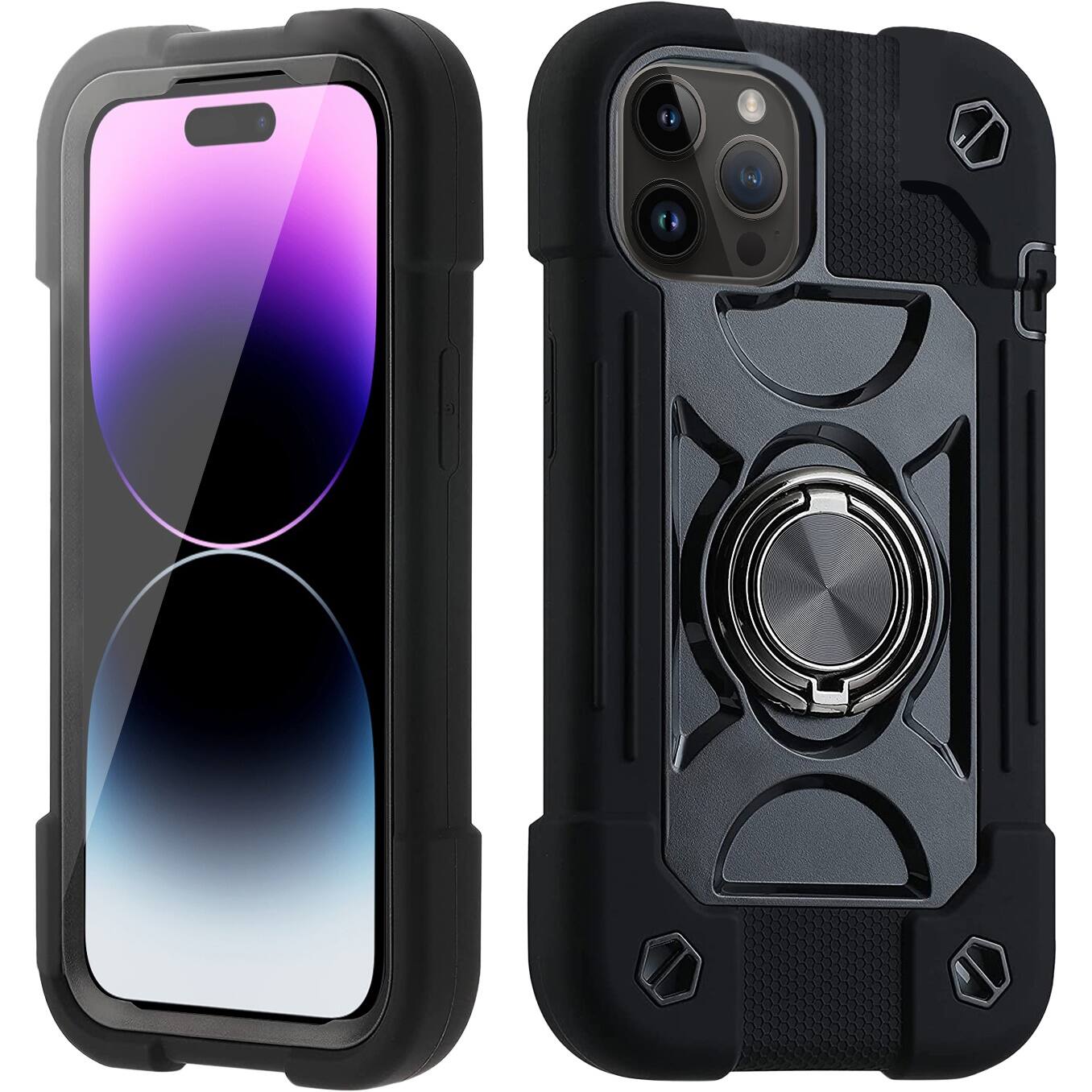 Alt View 15. SaharaCase - DualShock Series Case for Apple iPhone 14 Pro - Black.
