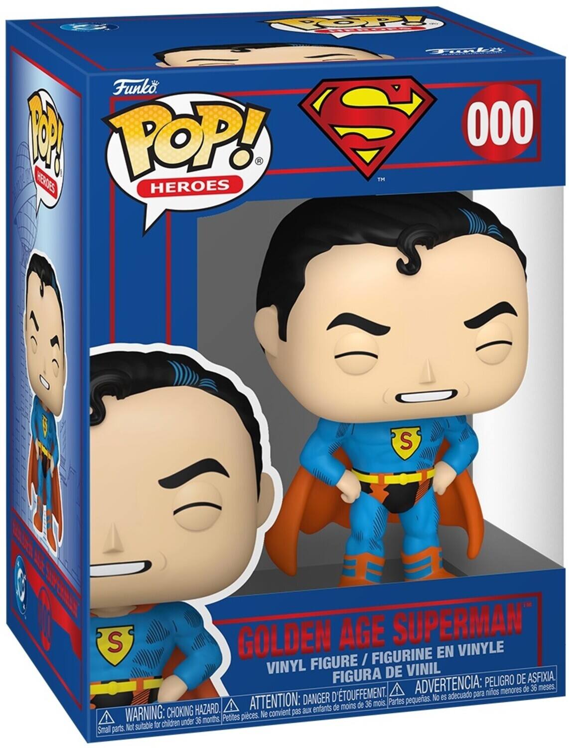 PP T0 Tonli Funko POP! S 000 R TM HEROES HEROES S EE 1 IPERE S GOLDEN AGE SUPERMAN" FIGURINE EN VINYLE FIGURE / VINYL DE VINIL FIGURA DE VINIL ADVERTENCIA: PELIGRO DE ASFIXIA. Niños menores de 36 meses. ATTENTION: DANGER D'ÉTOUFFEMENT. Partes pequeñas. No es adecuado para de menos de 36 mois WARNING: CHOKING HAZARD. convient pas aux enfants Petites pièces. Ne convient pas aux enfants under 36 months Not suitable for children under 36 months.