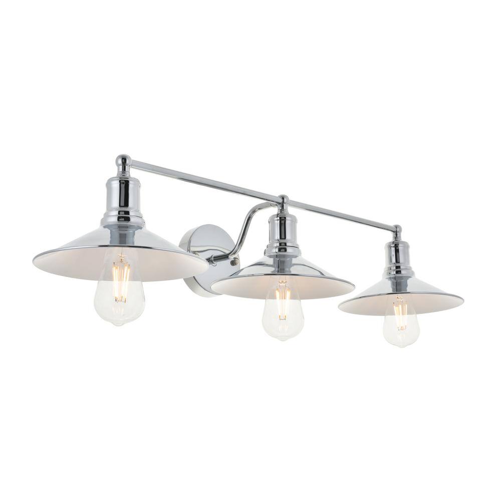 Alt View 2. Living District - Etude 3 light chrome Wall Sconce - Chrome.