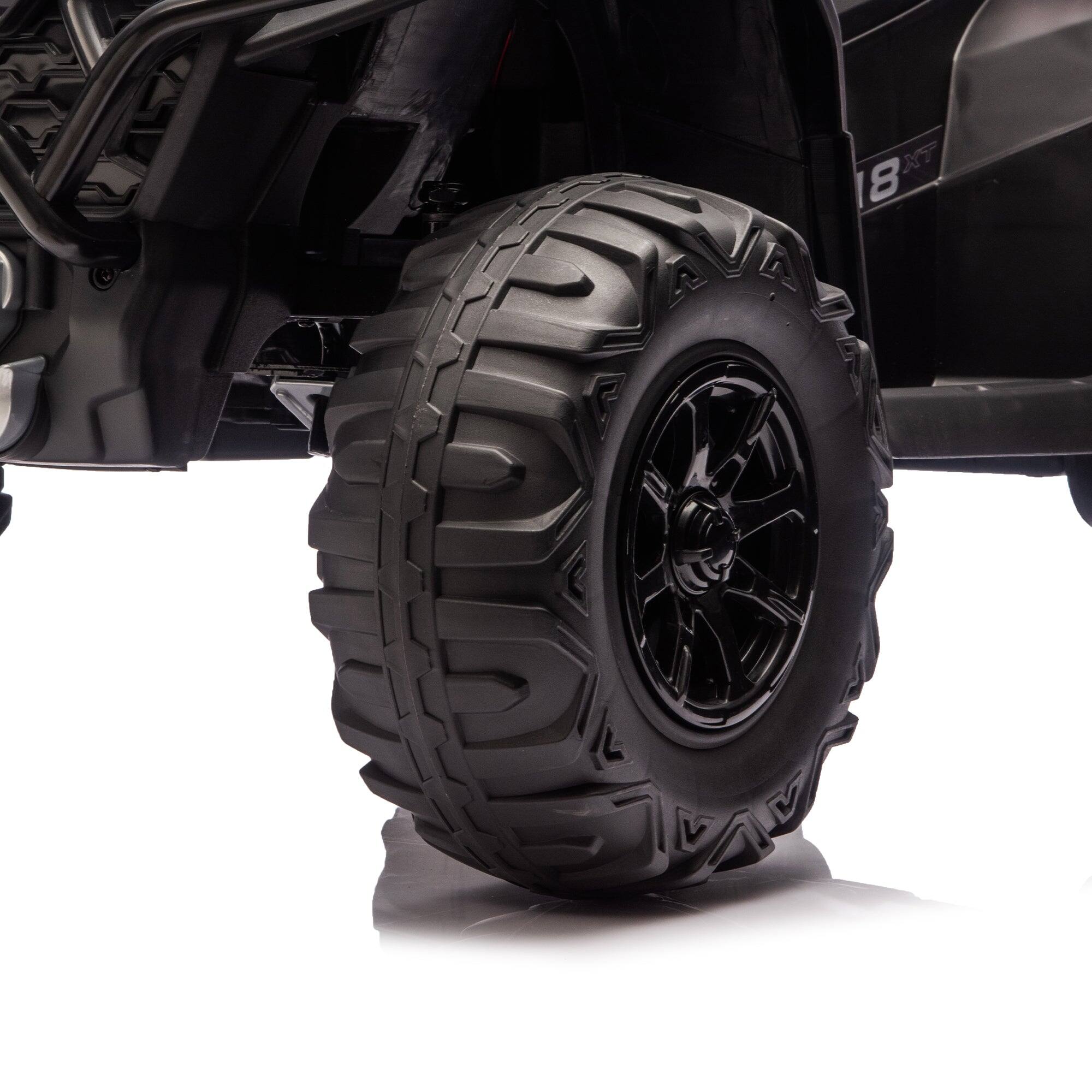 Alt View 5. Boyel Living - 3+ Blue 24V Kids Ride On UTV Twin 80W Motors - blue.