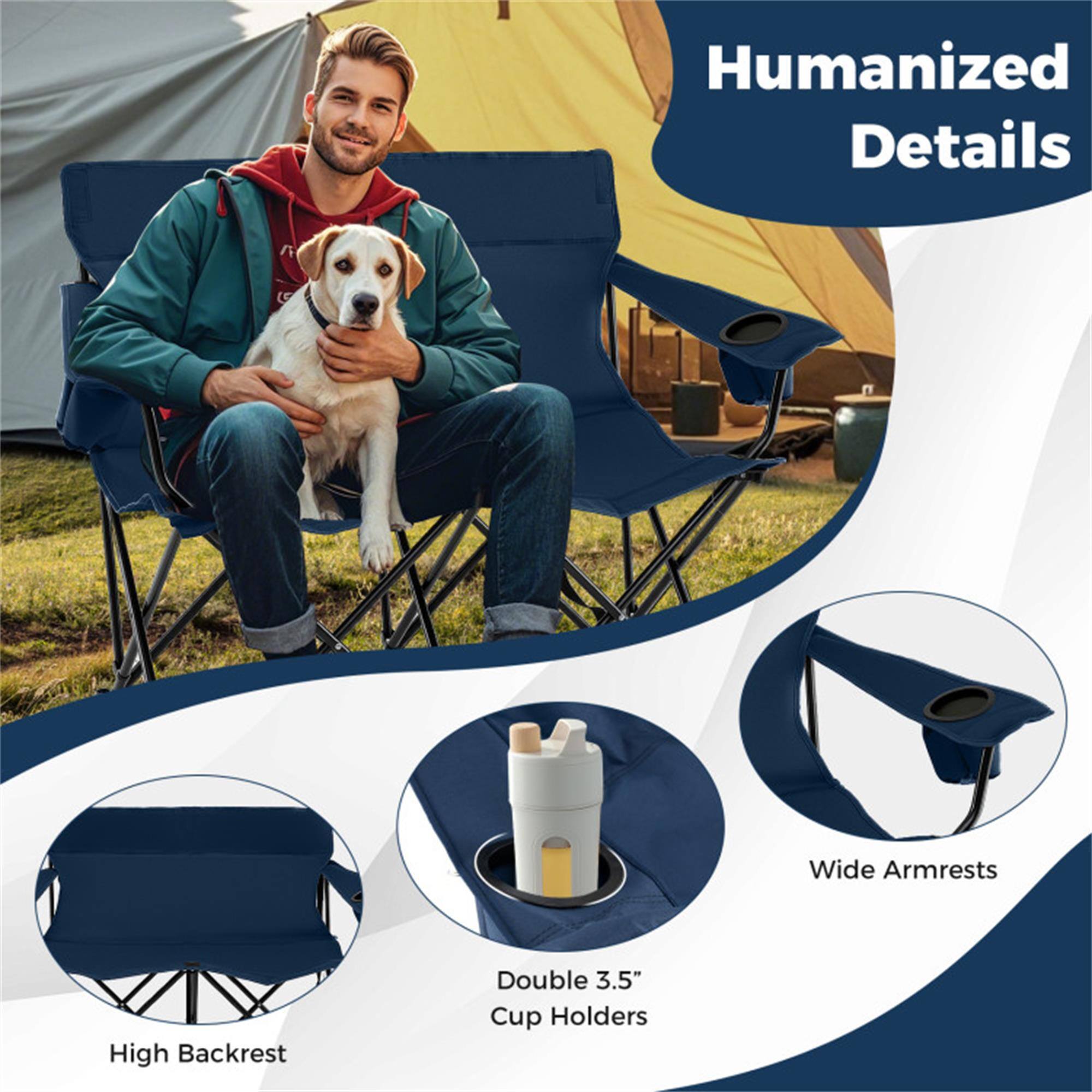 Humanized Details  
Wide Armrests  
High Backrest  
Double 3.5" Cup Holders