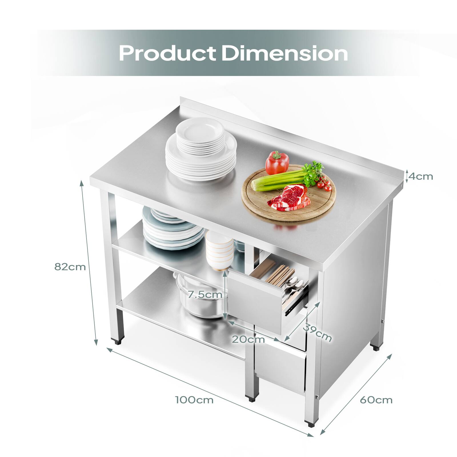 Product Dimension: 4cm, 82cm, 7.5cm, 20cm, 39cm, 100cm, 60cm