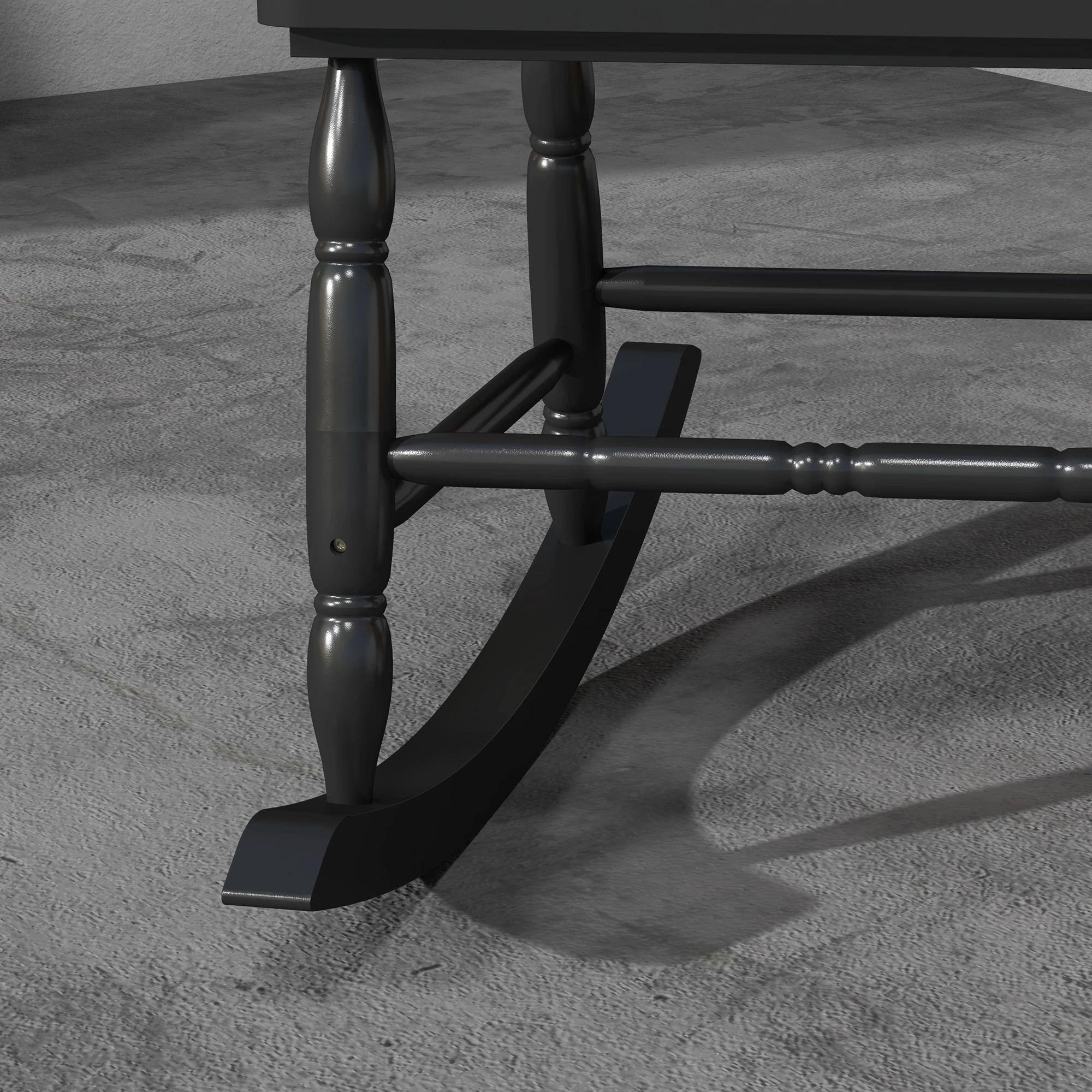 Alt View 1. Resenkos - Resenkos High-Back Rocking Chair, 350 lbs Capacity, Durable Wood, Perfect for Outdoor, Garden Seating, Black - Black.