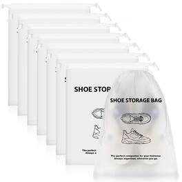 Fosmon - 8x Packing Cubes Shoe Bags for Travel, Travel Shoe Bags for Packing in Suitcase, Travel Shoe Bags for Storage, Shoe Bag - White
