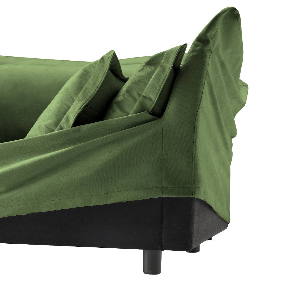 Back. Ropilly - Ropilly Green Chenille Sofa Single Seat Sofa with Removable Covers and Pillow - Green.