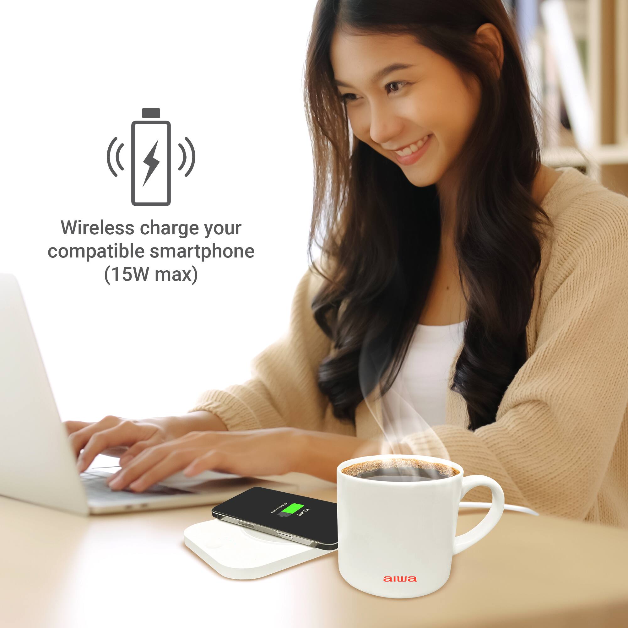 Wireless charge your compatible smartphone (15W max)