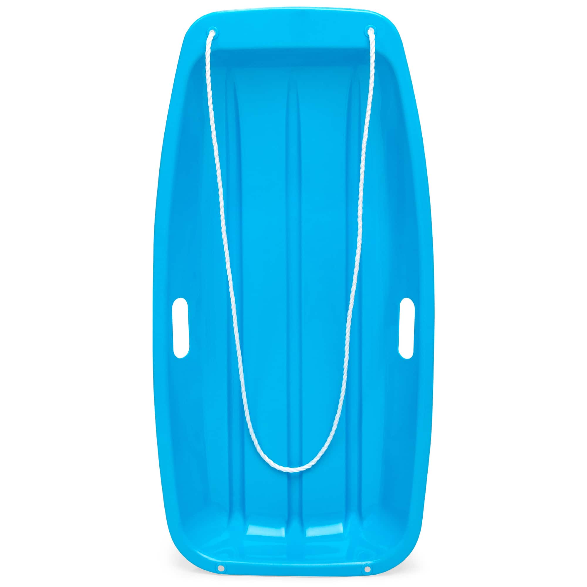 Front. Best Choice Products - Best Choice Products 35in Kids Outdoor Plastic Sport Toboggan Winter Snow Sled Board w/ Pull Rope, 2 Handles - Ice Blue - Ice Blue.