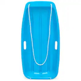 Best Choice Products - 35in Kids Outdoor Plastic Sport Toboggan Winter Snow Sled Board w/ Pull Rope, 2 Handles - Ice Blue