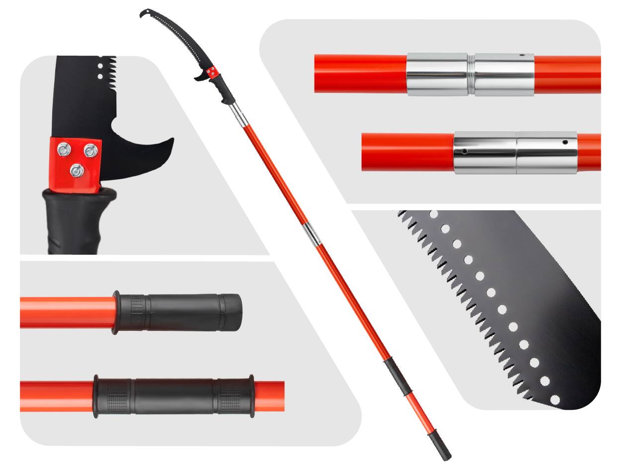 Left. Winado - 24ft Manual Pole Saw, Lightweight Tree Trimmers Long Handle Pruner Set.