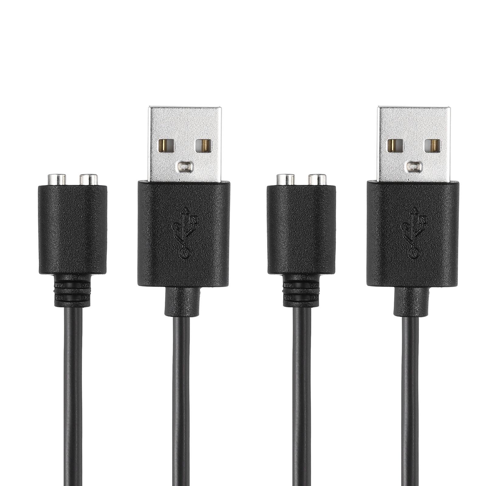 Front. Unique Bargains - Magnetic USB DC Charger Cable, 5mm, 2.6ft, USB, Single Polarity, 2pcs - for Rechargeable Toys & Toothbrush - Black.