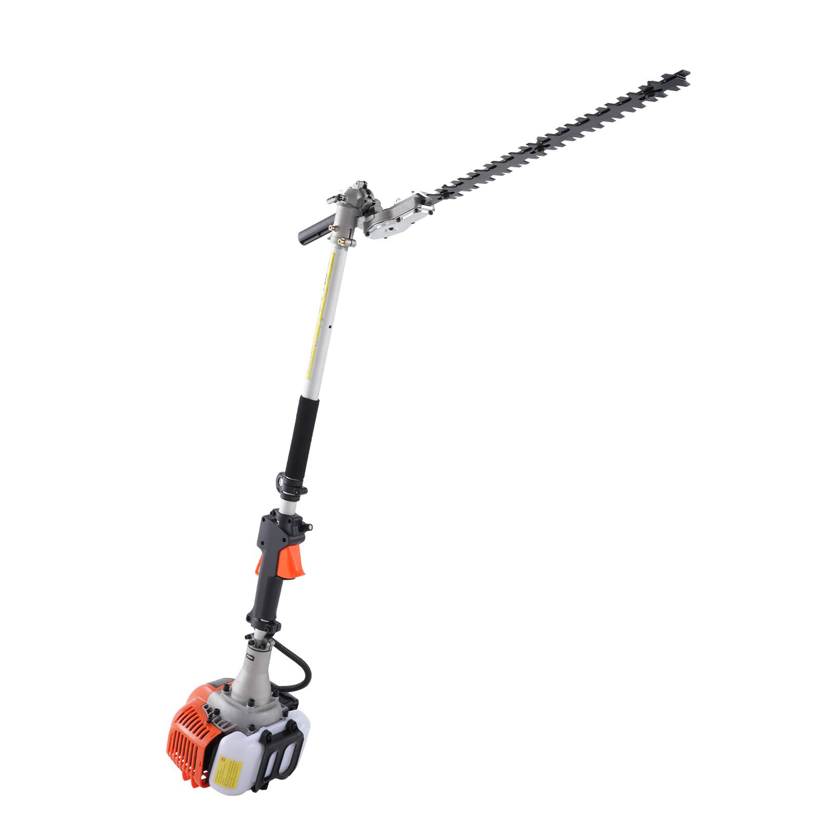 Left. LOVMOR - 26CC 6 In 1 Gas Trimming Tool Set Hedge Trimmer Weed Eater Pole Saw with Extension Pole.