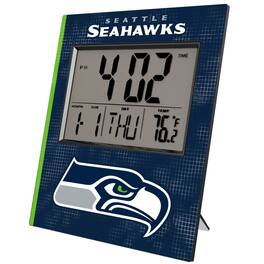 Keyscaper - Seattle Seahawks Cross Hatch Digital Desk Clock - Multicolor