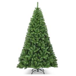 WELLFOR - 7.5ft Unlit Hinged Premium PVC Artificial Christmas Tree with 1346 Lush Branch Tips,Indoor Holiday Decoration - Green
