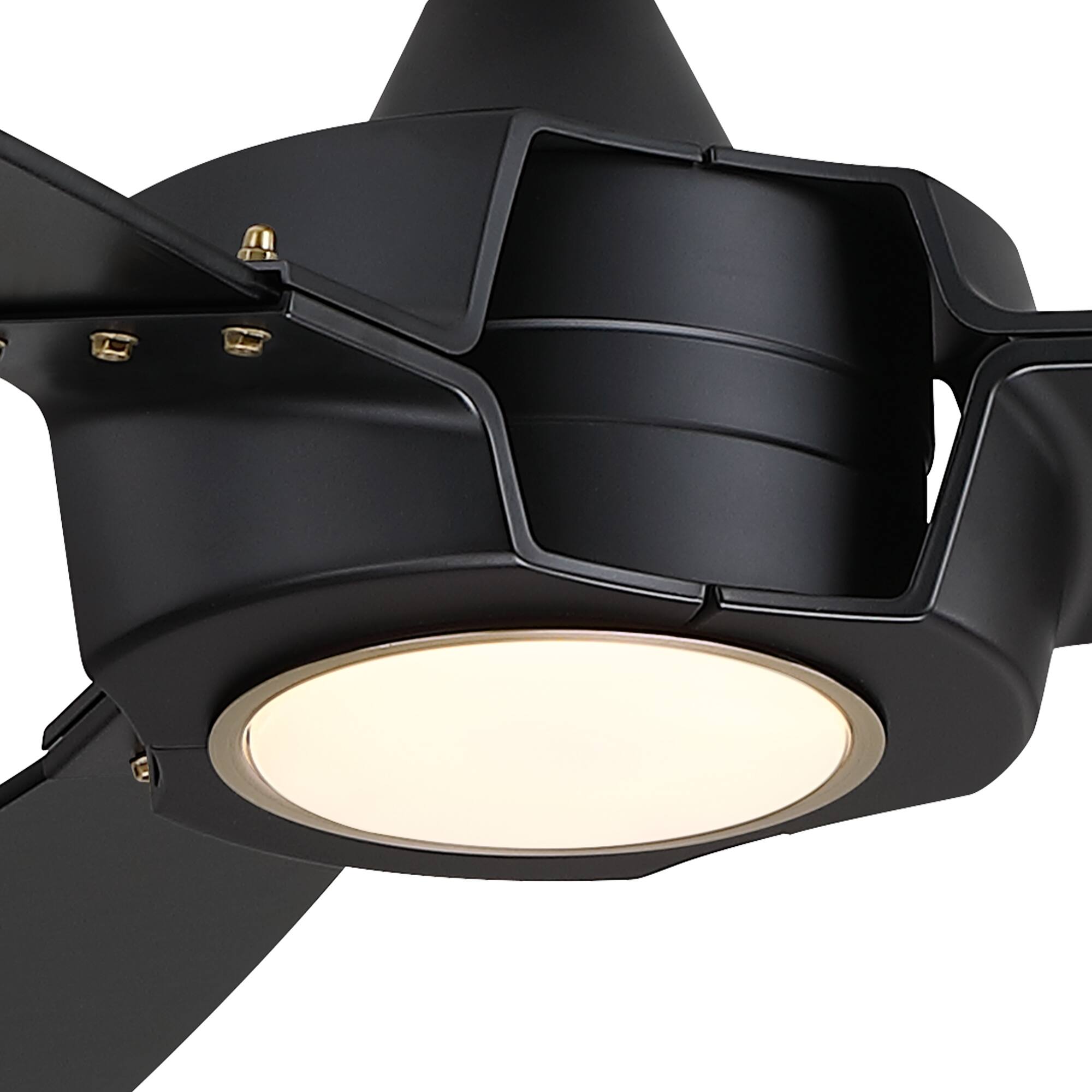 Alt View 8. Parrot Uncle - 60" Modern 3-Blade Ceiling Fan with Dimmable LED Light and Remote - BLACK.
