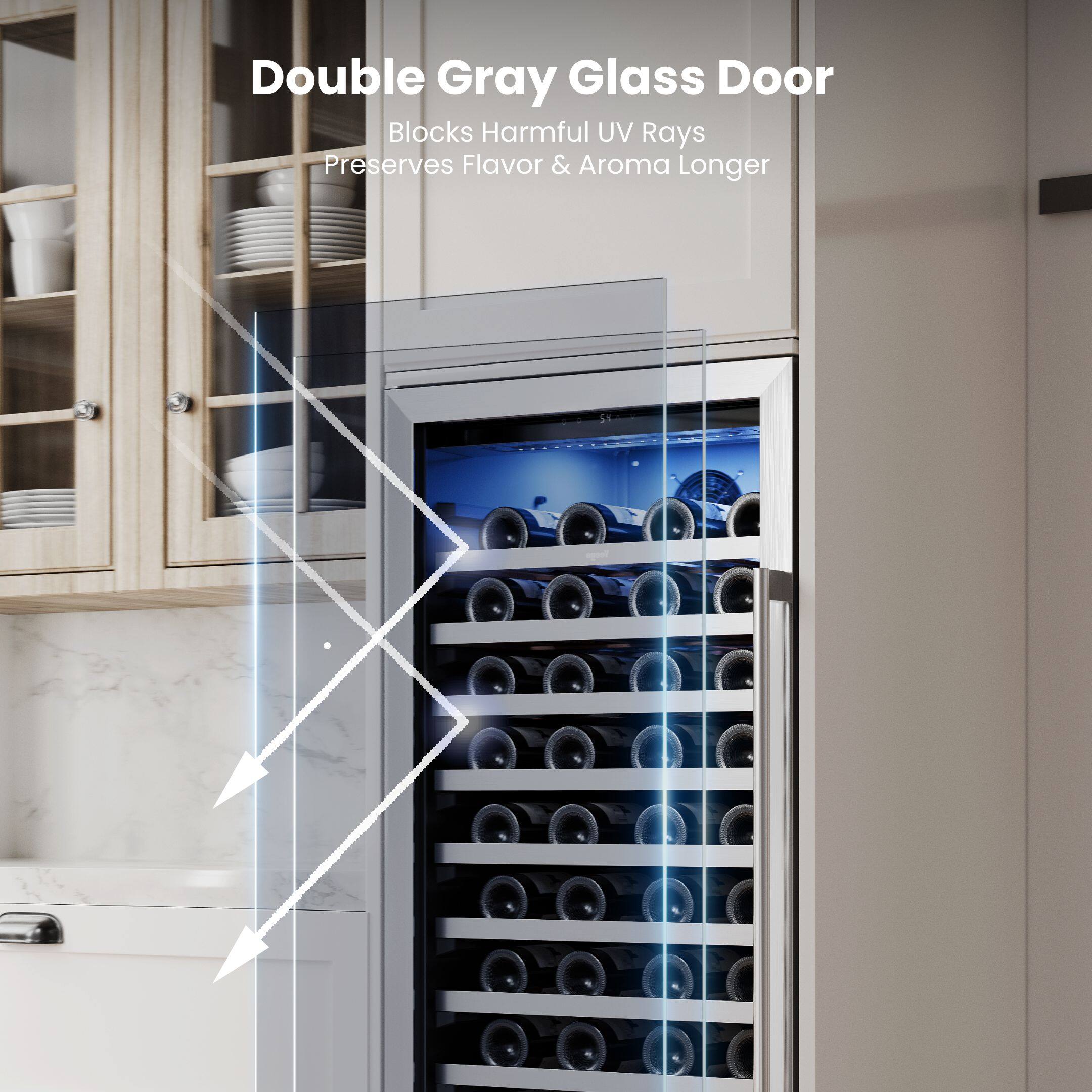 Double Gray Glass Door  
Blocks Harmful UV Rays  
Preserves Flavor & Aroma Longer