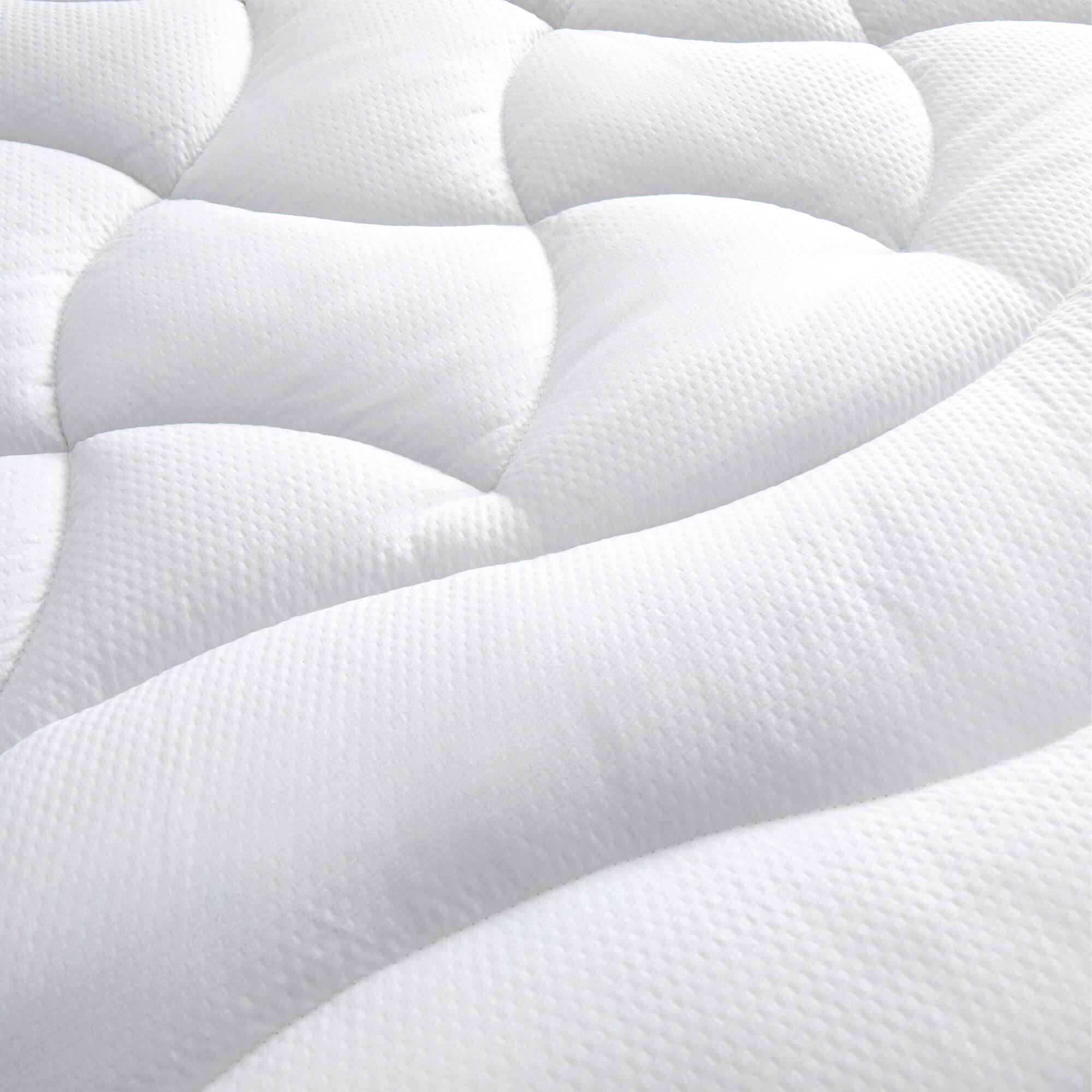 Back. Peace Nest - Peace Nest Cooling Quilted Mattress Pad with Elastic Deep Pocket, Twin - White.