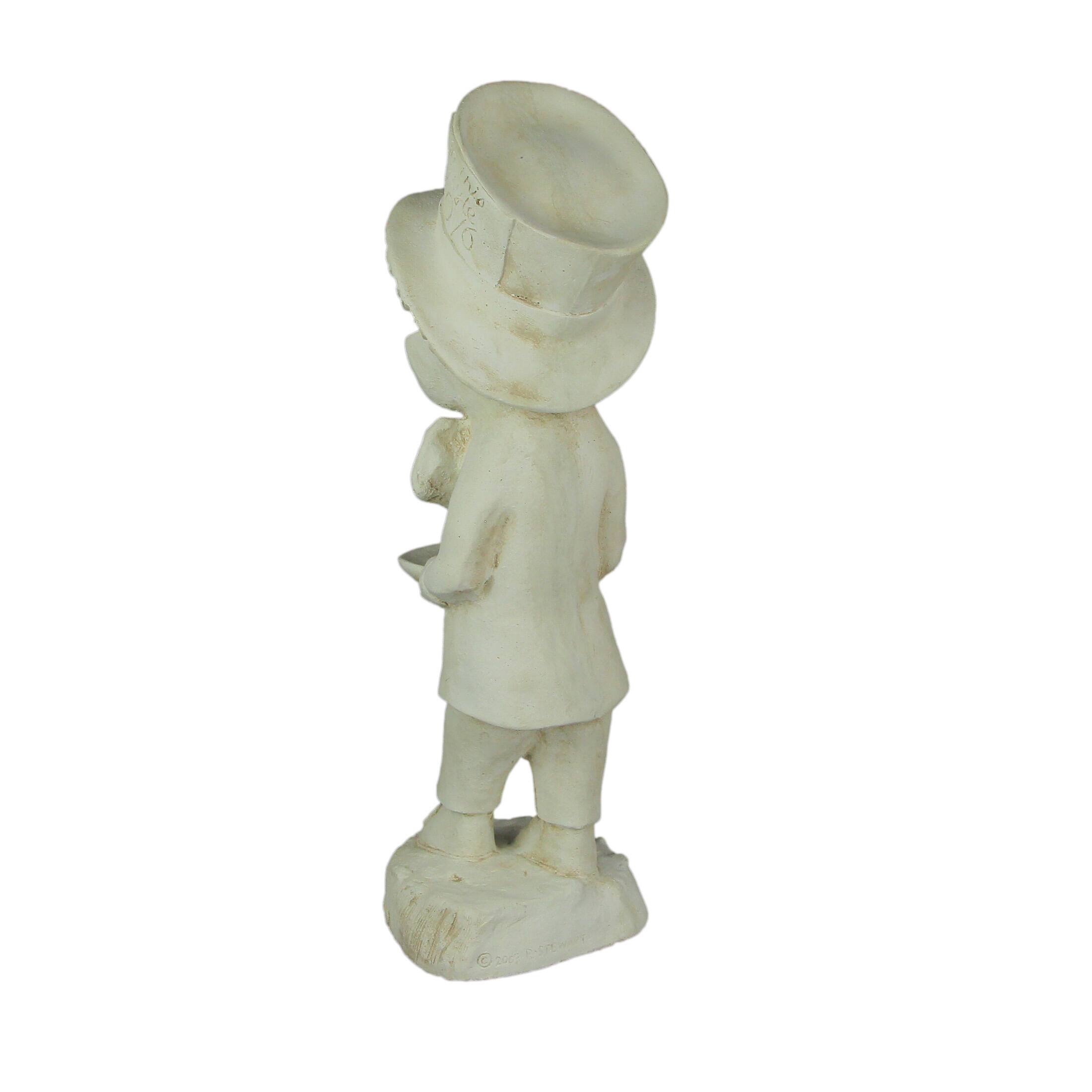 Alt View 2. Things2Die4 - Mad Hatter Alice in Wonderland Antiqued White Finish Solid Cement Statue 19 Inch - Off-white.