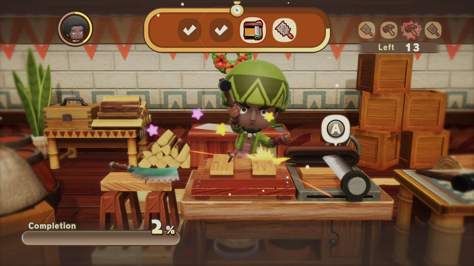 Left 13, A, Completion 2%