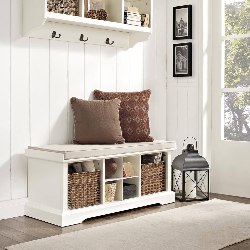 Alt View 2. Crosley Furniture - Brennan Entryway Storage Bench - Bench - White.