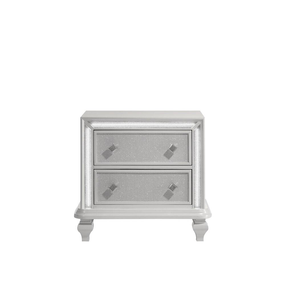 Left. New Classic Furniture - Stardust Wood 2-Drawer Nightstand - White.