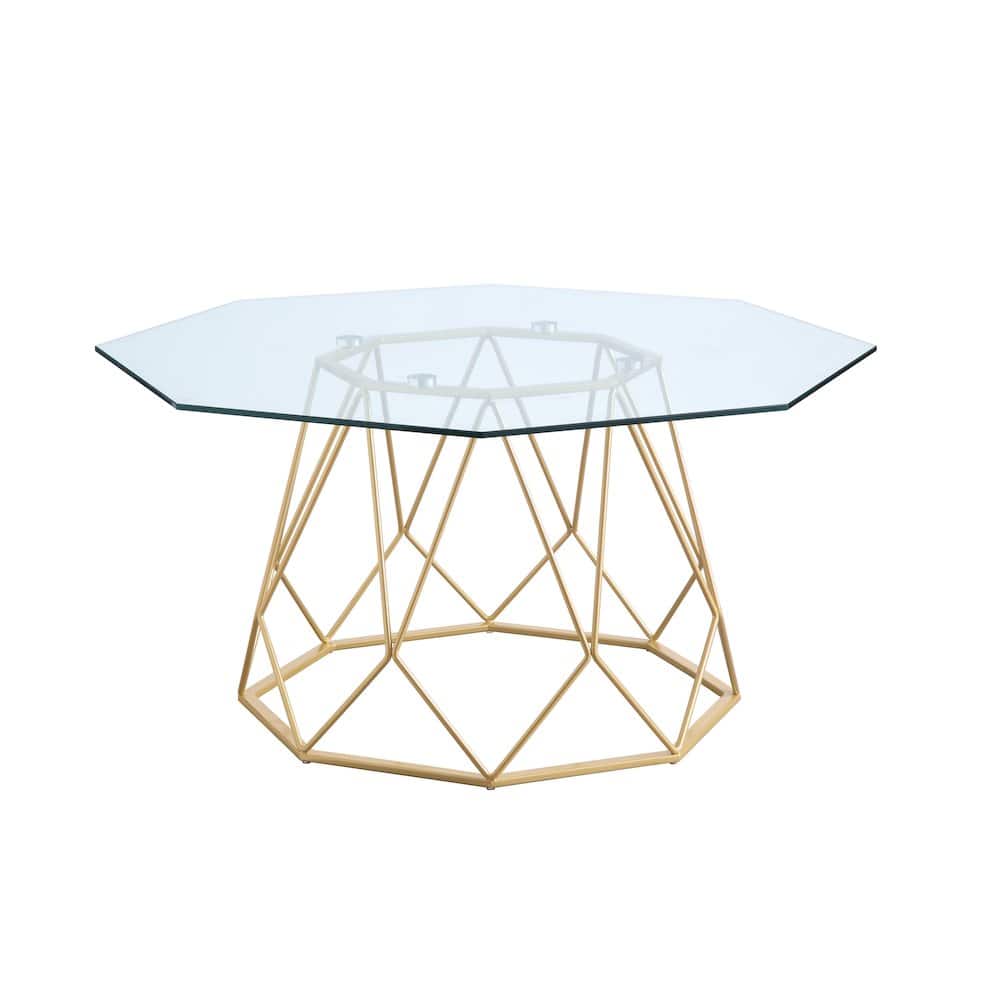 Furniture of America - Growder Contemporary Glass Top Coffee Table - Gold
