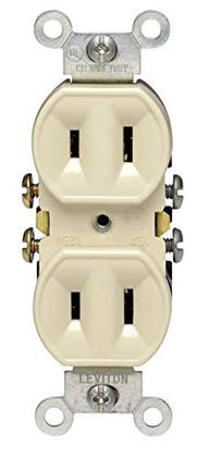 Leviton - 2-Prong Duplex Tamper-Resistant Outlet 15A 125V (Single Pack) - White