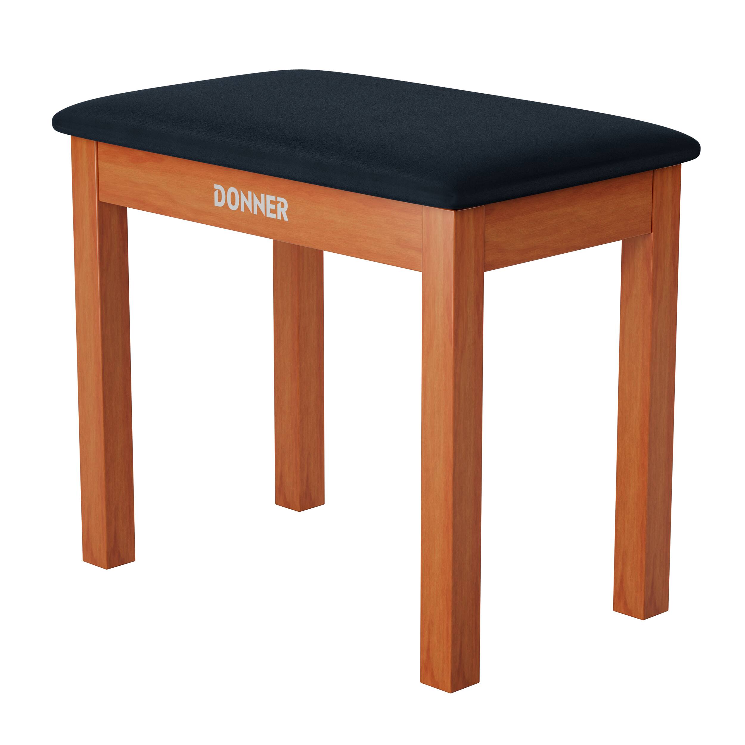 Angle. Donner music - Donner Solid Wood Piano Bench with Storage High-Density Suede Cushion Chair Wood Color - Wood Color.