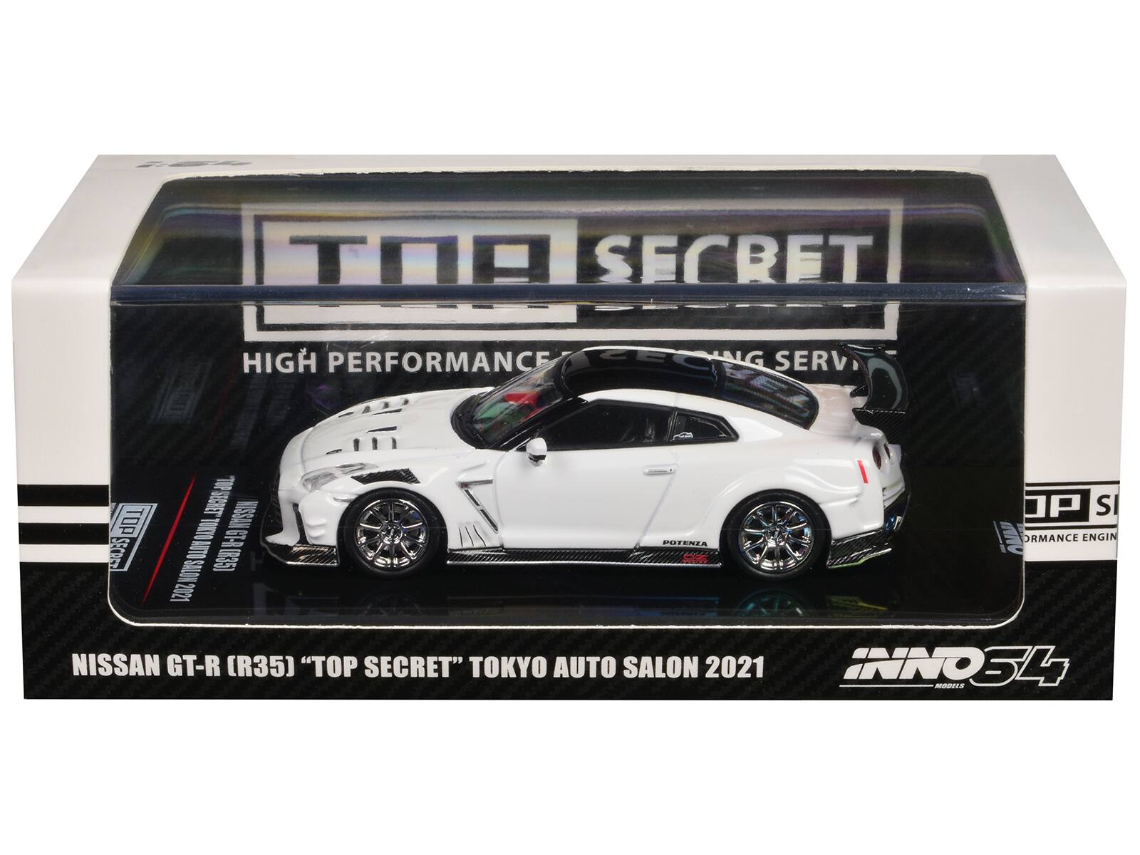TOO SECRET HIGH PERFORMANCE CEOUG SERV TOP SECR aOL SIONET MISSAN TRTO G AT (8351 MOTS 2021 POTENIA L  JP S M ORMANCE ENGIN NISSAN GT-R (R35) "TOP SECRET" TOKYO AUTO SALON 2021 INNO54