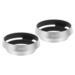 Unique Bargains - 2pcs 52mm Lens Hood, Universal Metal Hollow Curved Screw-in Vented Lens Hoods for Fujifilm for Pentax - Silver
