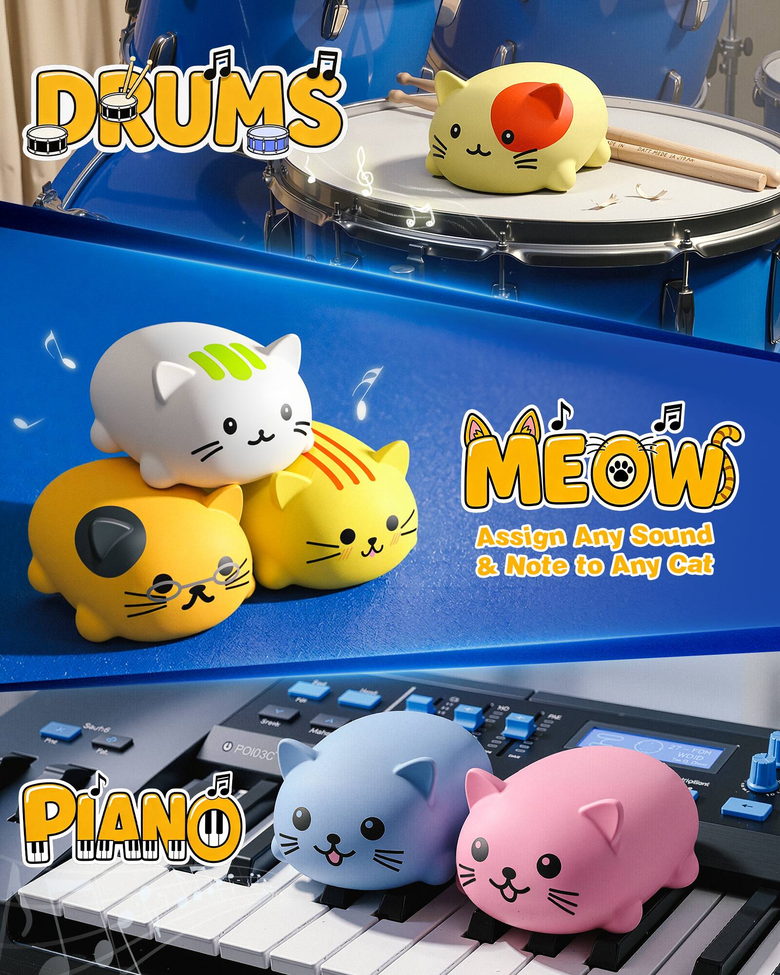 DRUMS  
DE  
BATT-MISS JAVITAL x  
MEOWS Assign Any Sound & Note to Any Cat  
Sauh6 Sreek X Mah Fite Fat.  
PIANO  
Mustally  
NO -  
PAE  
27 FOM The WOID Cheese triptient