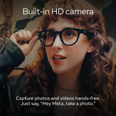 Ray-Ban Meta - Headliner Smart Glasses with Meta AI, Audio, Photo, Video Compatibility - Transitions Yellow Lenses - Warm Stone