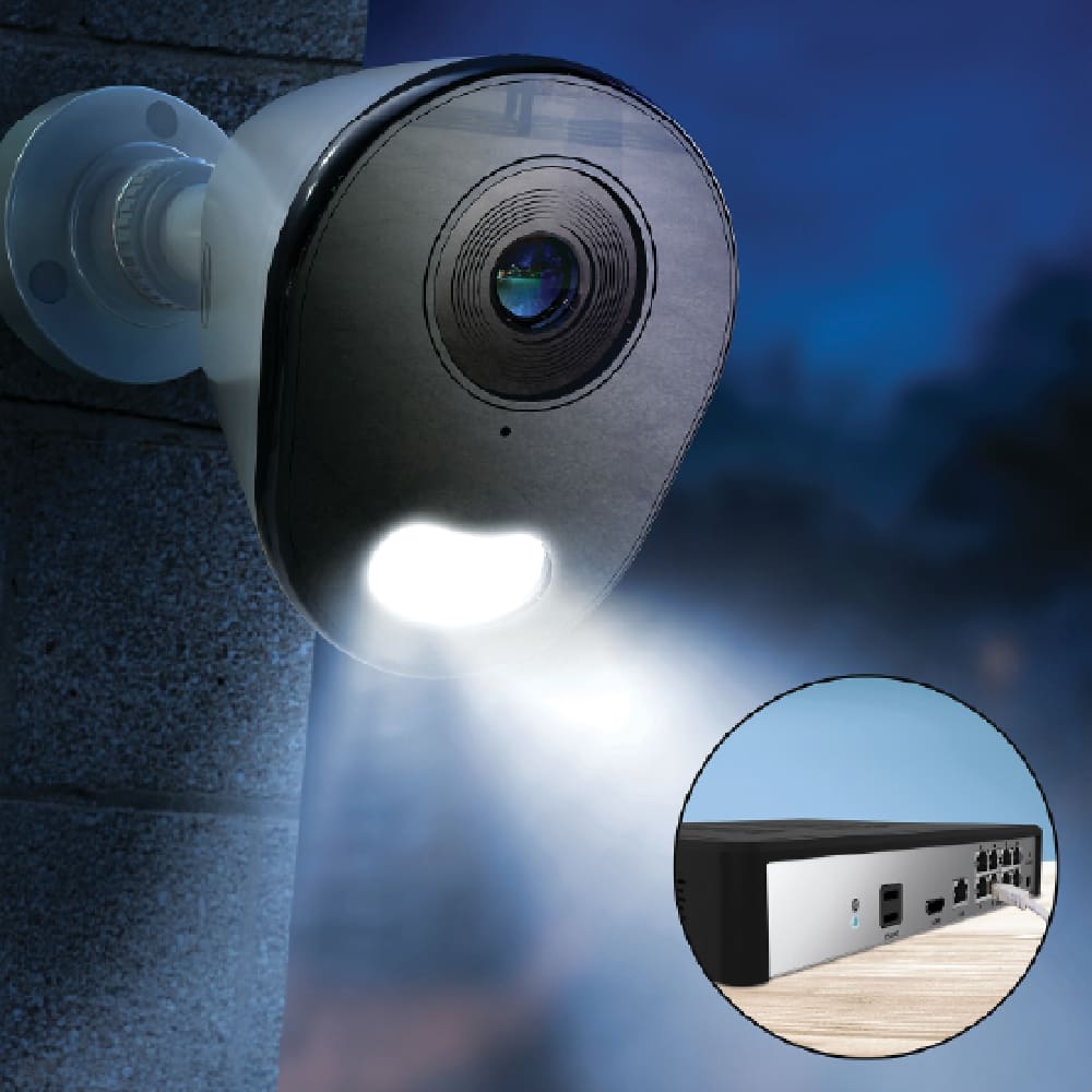 Alt View 5. Night Owl - 8 Channel 6K (12MP) NVR with 6 (4K) Cameras and 2TB Storage, Expandable up to 4 Additional Wi-Fi Cameras - White.