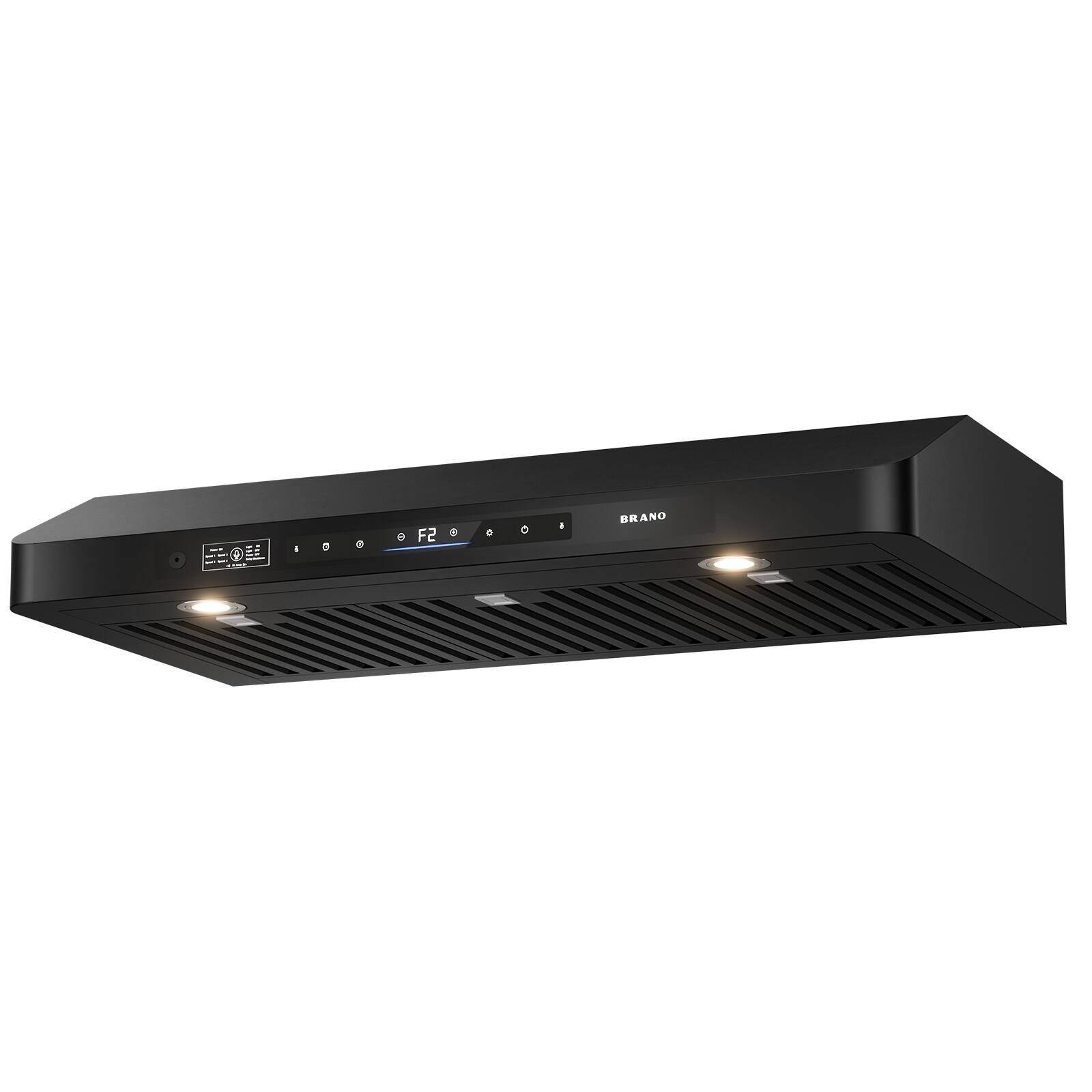 Front. Lycvki - 36 Inch Under Cabinet Range Hood 900 CFM Voice Gesture Touch Control 4 Speed Black - Black.
