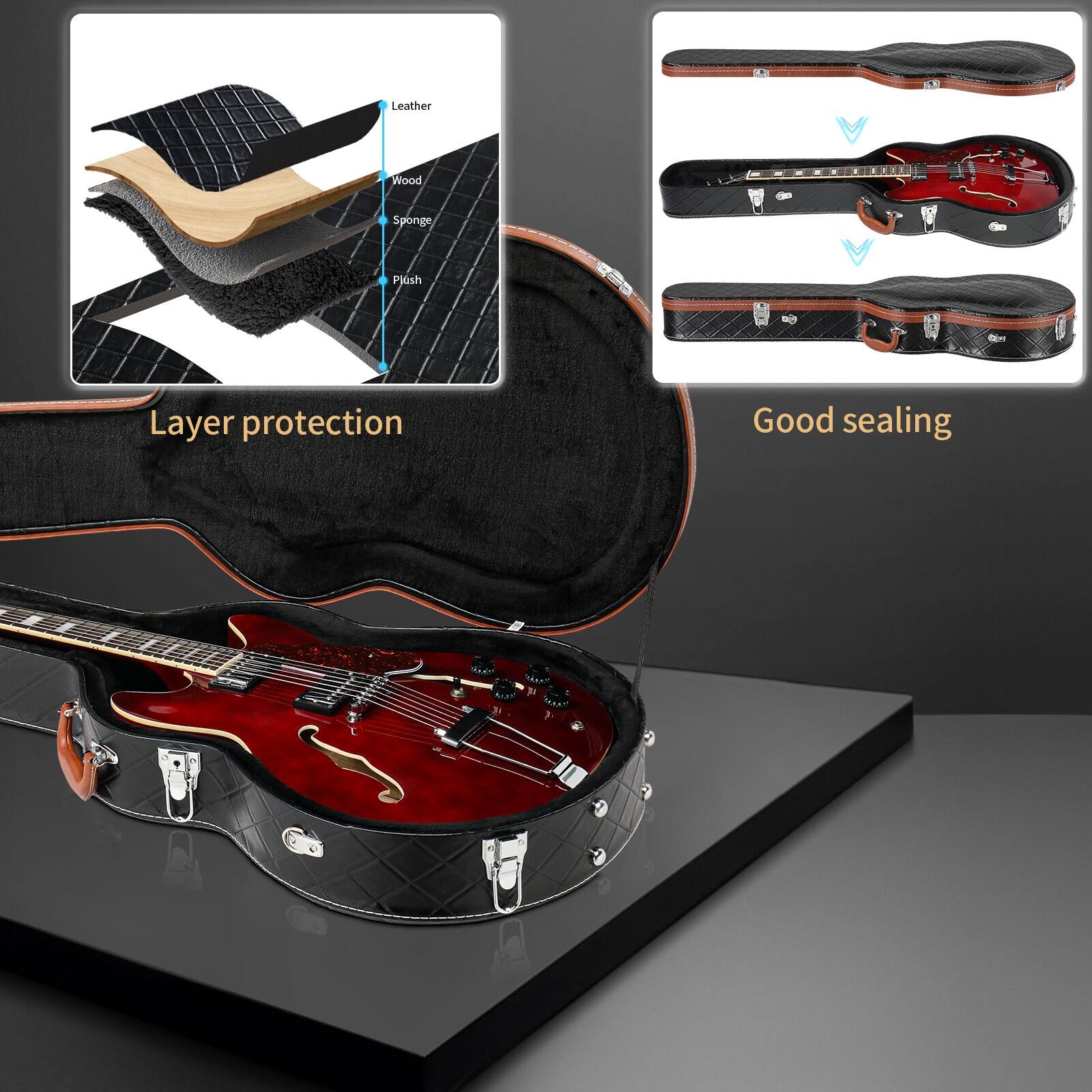 Leather  
Wood  
Sponge  
Plush  

Layer protection  

Good sealing