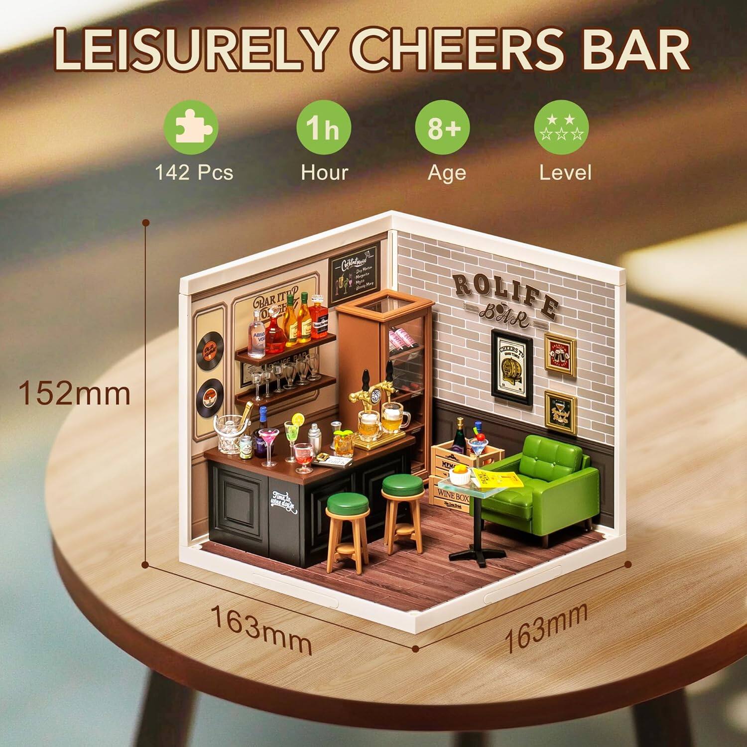LEISURELY CHEERS BAR  
142 Pcs  
1h Hour  
8+ Age Level  
152mm  
163mm x 163mm