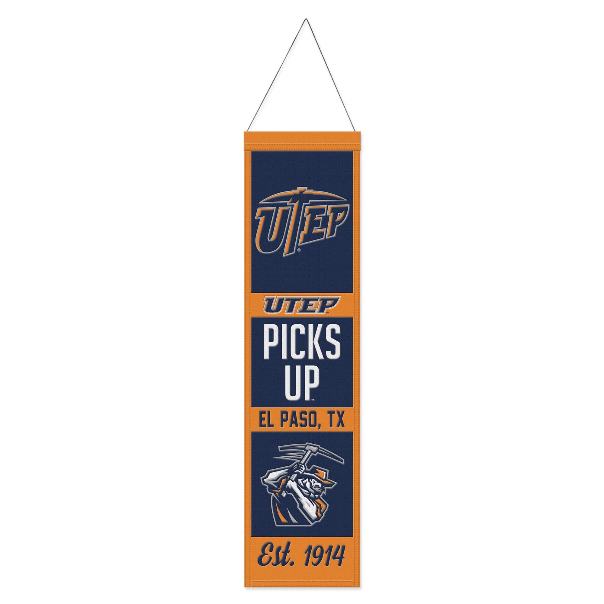 WinCraft - UTEP Miners 8" x 32" Wool Evolution Banner - Multicolor