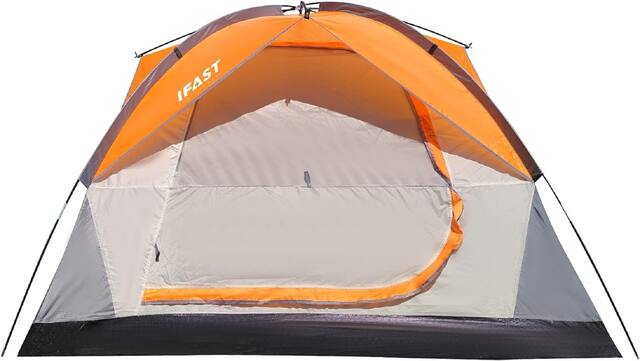 Front. APRILSOUL - Person Family Camping Tent Portable Lightweight Waterproof Cabana Beach - Orange.
